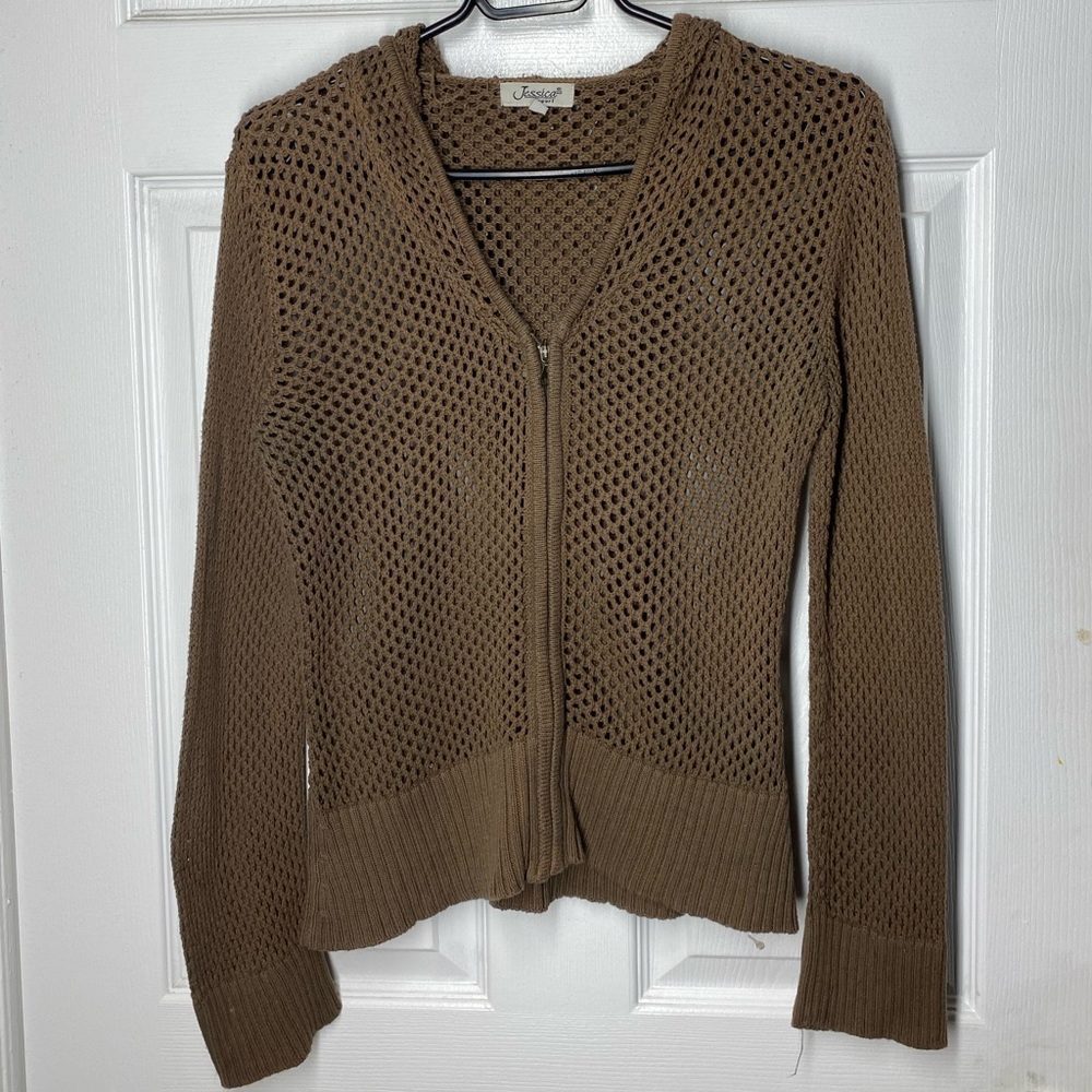Brown Net Sweater